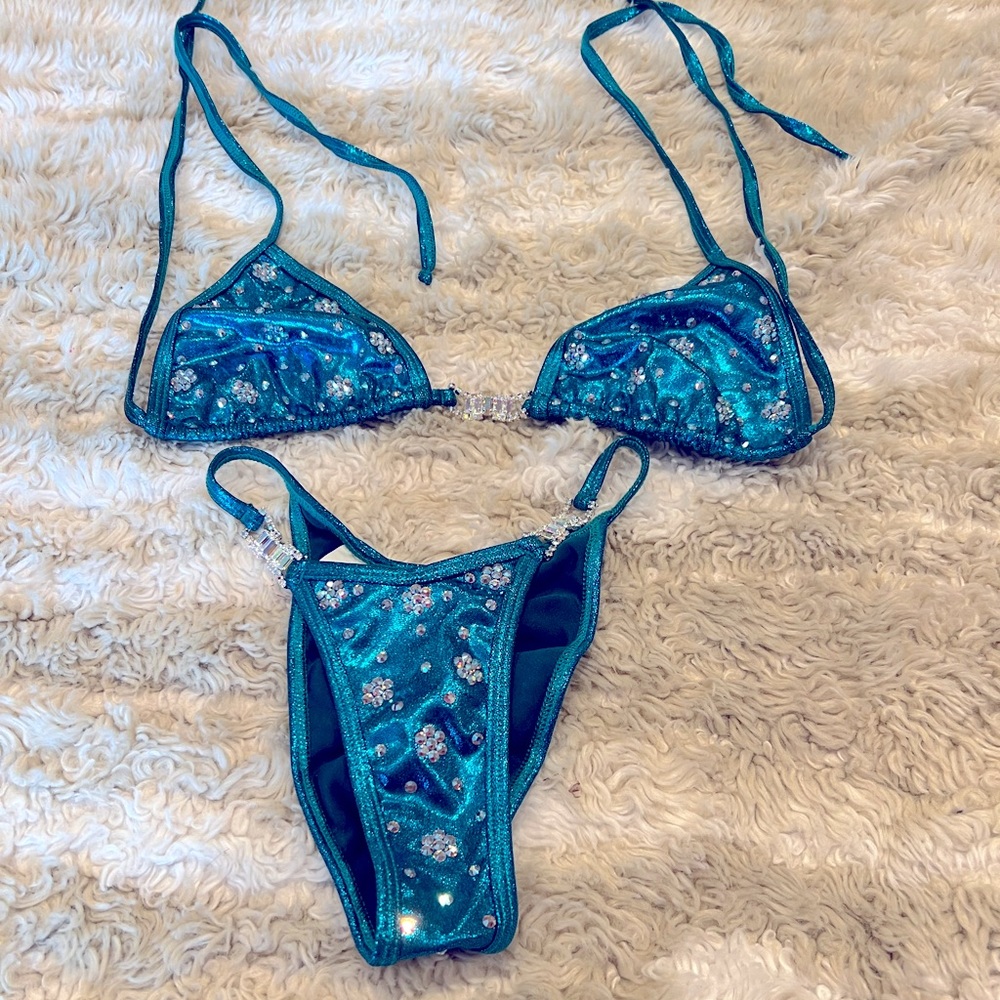 Aqua green brand new competition suit